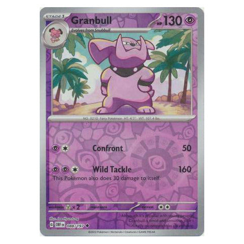Granbull : OBSIDIAN FLAMES (Reverse holo) - 088/197