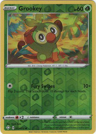 Grookey : SHINING FATES (Reverse holo) - 011/072 - Lockett Labs UK