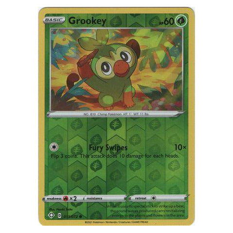 Grookey : SHINING FATES (Reverse holo) - 011/072