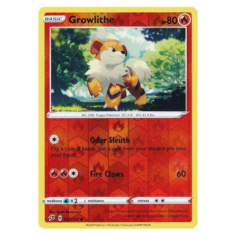 Growlithe : REBEL CLASH (Reverse holo) - 027/192