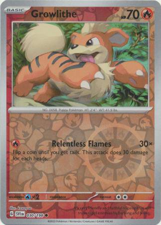 Growlithe : SCARLET & VIOLET BASE (Reverse holo) - 030/198