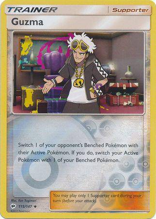 Guzma : BURNING SHADOWS (Reverse holo) - 115/147 - Lockett Labs UK