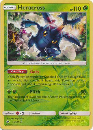 Heracross : BURNING SHADOWS (Reverse holo) - 11/147 - Lockett Labs UK