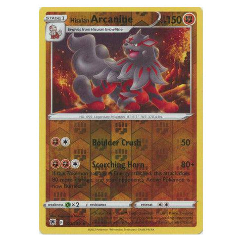 Hisuian Arcanine : ASTRAL RADIANCE (Reverse holo) - 071/189