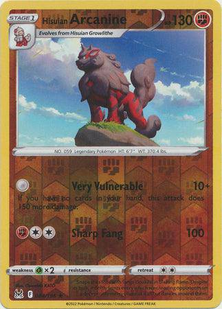 Hisuian Arcanine : LOST ORIGIN (Reverse holo) - 084/196