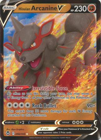Hisuian Arcanine V : SILVER TEMPEST - 090/195 - Lockett Labs UK