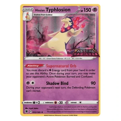 Hisuian Typhlosion : ASTRAL RADIANCE STAMPED PROMO (Holo) - 052/189