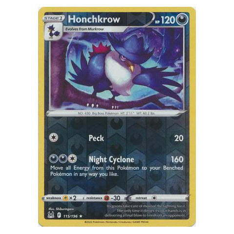 Honchkrow : LOST ORIGIN (Reverse holo) - 115/196