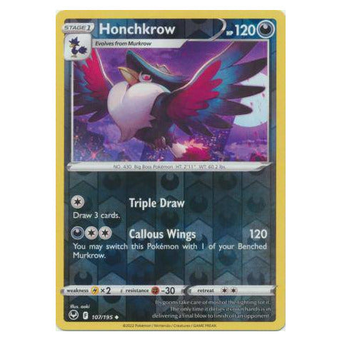 Honchkrow : SILVER TEMPEST (Reverse holo) - 107/195