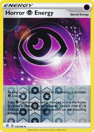 Horror P Energy: REBEL CLASH (Reverse holo) card featuring a purple eye design and special energy details, numbered 172/192.