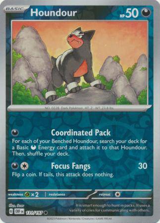 Houndour : OBSIDIAN FLAMES (Reverse holo) - 131/197 - Lockett Labs UK