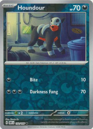 Houndour : OBSIDIAN FLAMES (Reverse holo) - 132/197