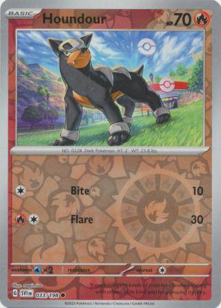 Houndour : SCARLET & VIOLET BASE (Reverse holo) - 033/198