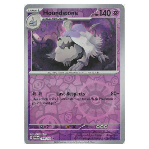 Houndstone : PALDEAN FATES (Reverse holo) - 043/091