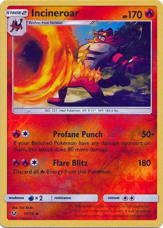 Incineroar : SHINING LEGENDS (Reverse holo) - 17/73 - Lockett Labs UK