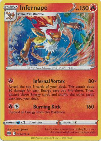 Infernape : BRILLIANT STARS (Holo) - 026/172 - Lockett Labs UK