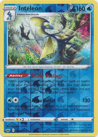 Inteleon : SWORD & SHIELD BASE (Reverse holo) - 058/202