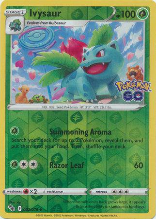 Ivysaur : POKEMON GO! (Reverse holo) - 002/078