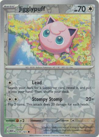 Jigglypuff : 151 (Reverse holo) - 039/165 - Lockett Labs UK