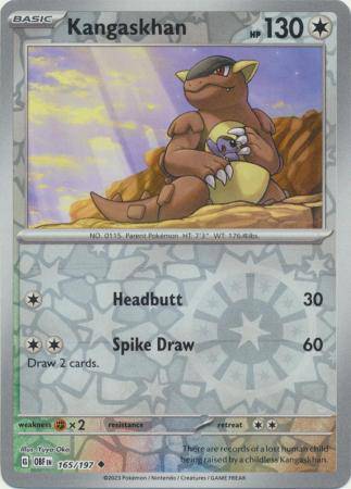 Kangaskhan : OBSIDIAN FLAMES (Reverse holo) - 165/197