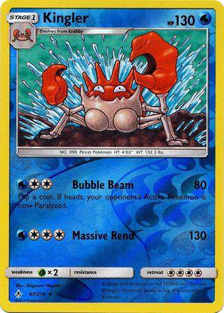 Kingler : UNBROKEN BONDS (Reverse holo) - 47/214 - Lockett Labs UK