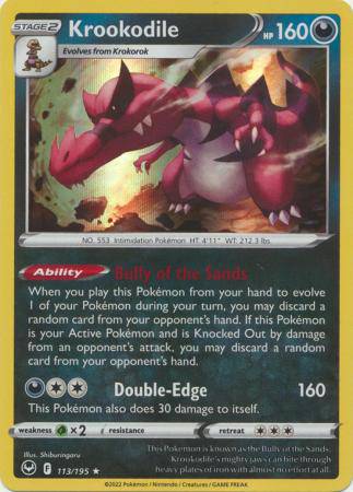 Krookodile : SILVER TEMPEST (Holo) - 113/195 - Lockett Labs UK