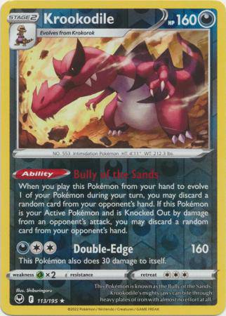 Krookodile : SILVER TEMPEST (Reverse holo) - 113/195