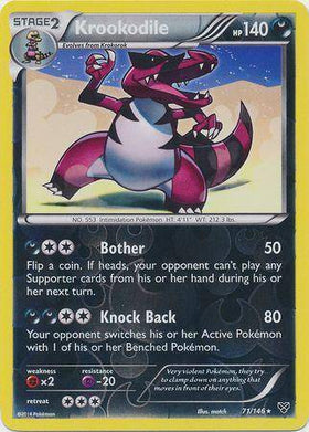 Krookodile : XY BASE (Reverse holo) - 71/146 - Lockett Labs UK