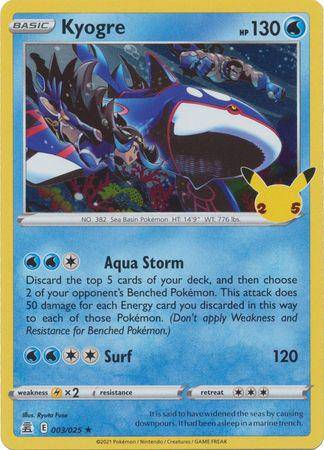 Kyogre : CELEBRATIONS (Holo) - 003/025 - Lockett Labs UK