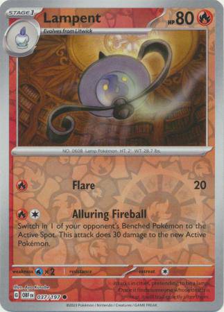 Lampent : OBSIDIAN FLAMES (Reverse holo) - 037/197