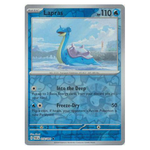 Lapras : PALDEAN FATES (Reverse holo) - 016/091