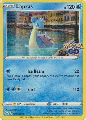 Lapras : POKEMON GO! (Holo) - 023/078 - Lockett Labs UK