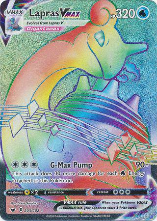 Lapras VMAX : SWORD & SHIELD BASE - 203/202 - Lockett Labs UK