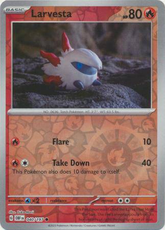Larvesta : OBSIDIAN FLAMES (Reverse holo) - 040/197 - Lockett Labs UK