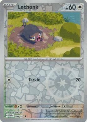 Lechonk : OBSIDIAN FLAMES (Reverse holo) - 180/197