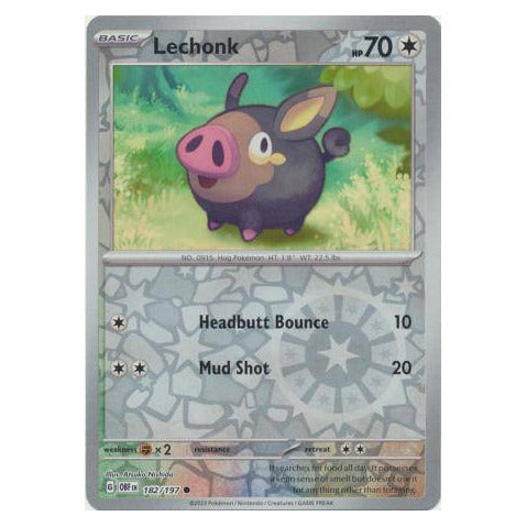 Lechonk : OBSIDIAN FLAMES (Reverse holo) - 182/197