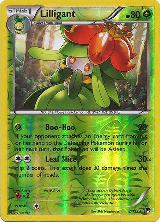Lockett Labs Lilligant: BREAKPOINT (Reverse holo) card featuring a green Pokémon with a flower crown, HP 80, and two attack m
