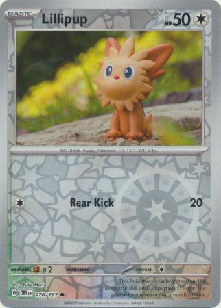 Lillipup : OBSIDIAN FLAMES (Reverse holo) - 170/197 - Lockett Labs UK