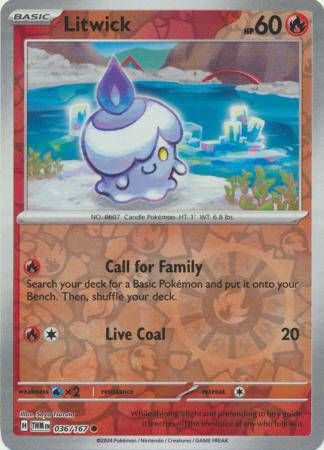 Litwick : TWILIGHT MASQUERADE (Reverse holo) - 036/167 - Lockett Labs UK