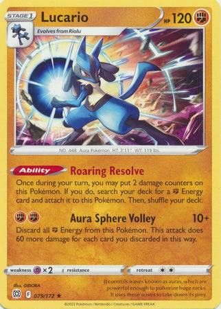 Lucario : BRILLIANT STARS (Non-Holo Exclusive) - 079/172 - Lockett Labs UK