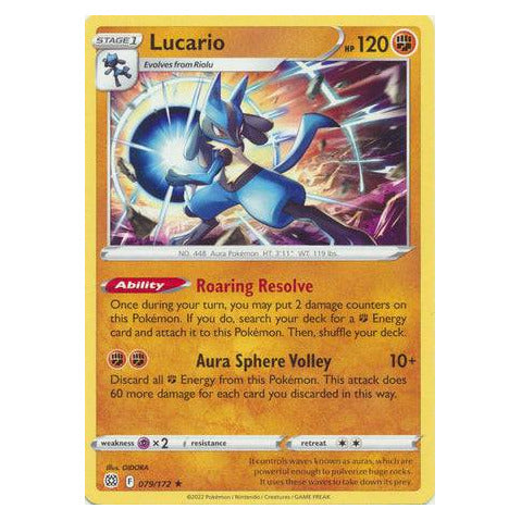 Lucario : BRILLIANT STARS (Non-Holo Exclusive) - 079/172