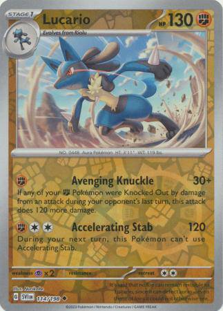 Lucario : SCARLET & VIOLET BASE (Reverse holo) - 114/198