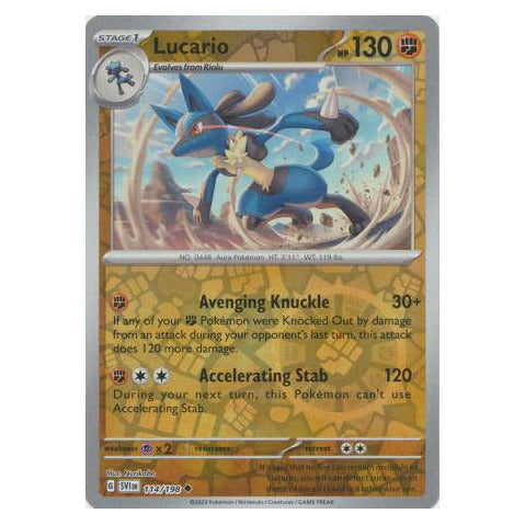 Lucario : SCARLET & VIOLET BASE (Reverse holo) - 114/198