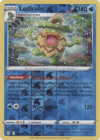 Ludicolo : EVOLVING SKIES (Reverse holo) - 034/203 - Lockett Labs UK