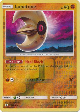 Lunatone : BURNING SHADOWS (Reverse holo) - 68/147 - Lockett Labs UK