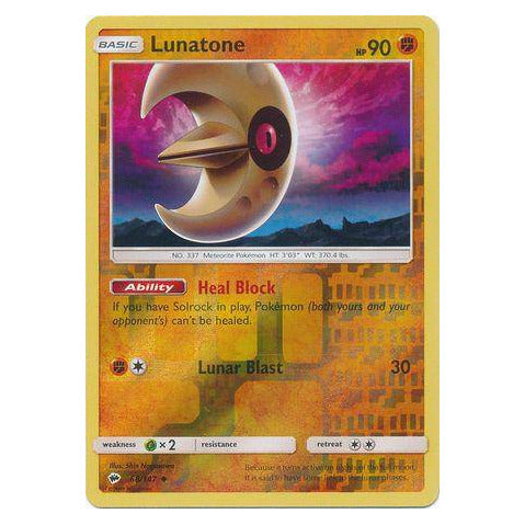 Lunatone : BURNING SHADOWS (Reverse holo) - 68/147
