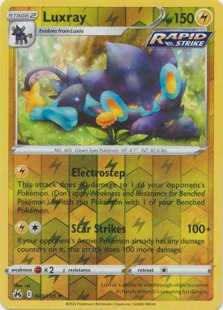 Luxray : CROWN ZENITH (Reverse holo) - 043/159 - Lockett Labs UK