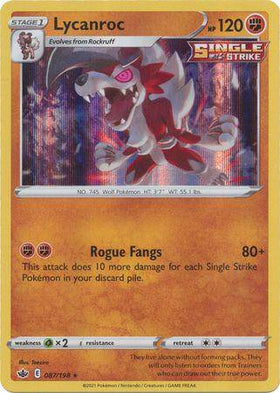 Lycanroc : CHILLING REIGN (Holo) - 087/198 - Lockett Labs UK
