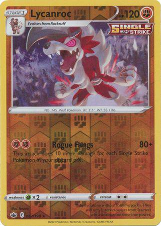 Lycanroc : CHILLING REIGN (Reverse holo) - 087/198 - Lockett Labs UK