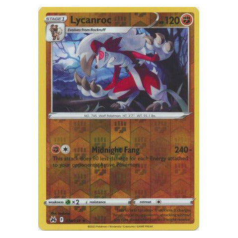 Lycanroc : CROWN ZENITH (Reverse holo) - 074/159